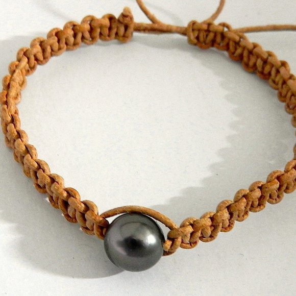 Tahitian BLACK South Sea pearl bracelet - Picture 7 of 8